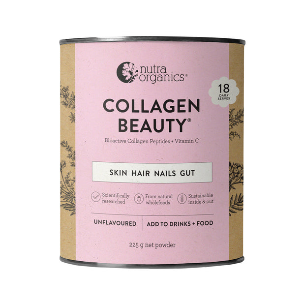 Collagen Beauty Bioactive Collagen Peptides and Vitamin C Unflavoured 225g Nutra Organics