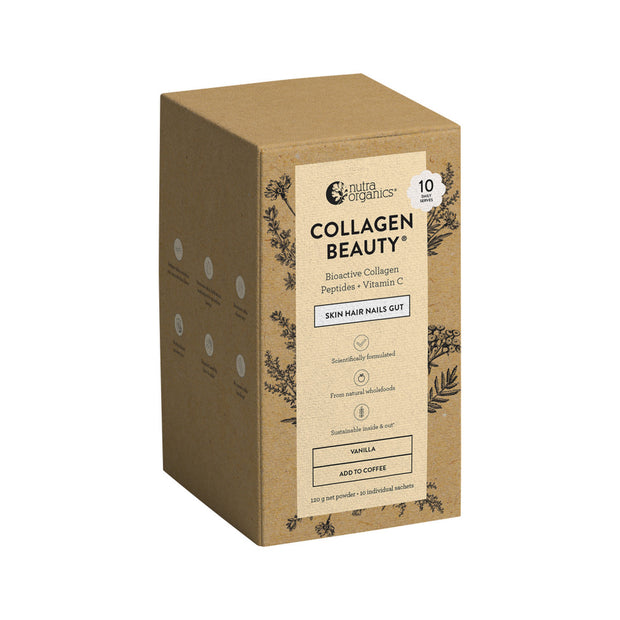 Collagen Beauty (For Coffee) With Bioactive Collagen and Vitamin C Vanilla Sachets 12g x 10 Nutra Organics