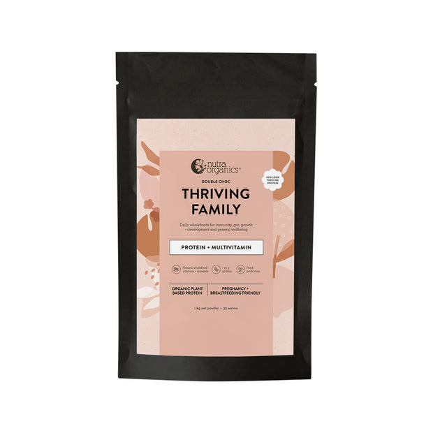 Thriving Protein Organic Pea Rice Blend Double Choc 1Kg Nutra Organics