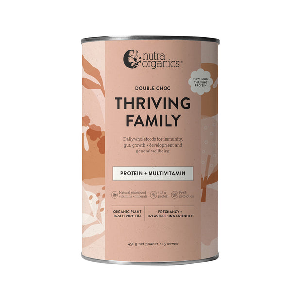 Thriving Protein Organic Pea Rice Blend Double Choc 450g Nutra Organics