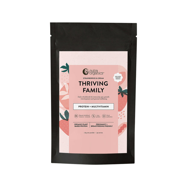 Thriving Protein Organic Pea Rice Strawberries & Cream 1kg Nutra Organics