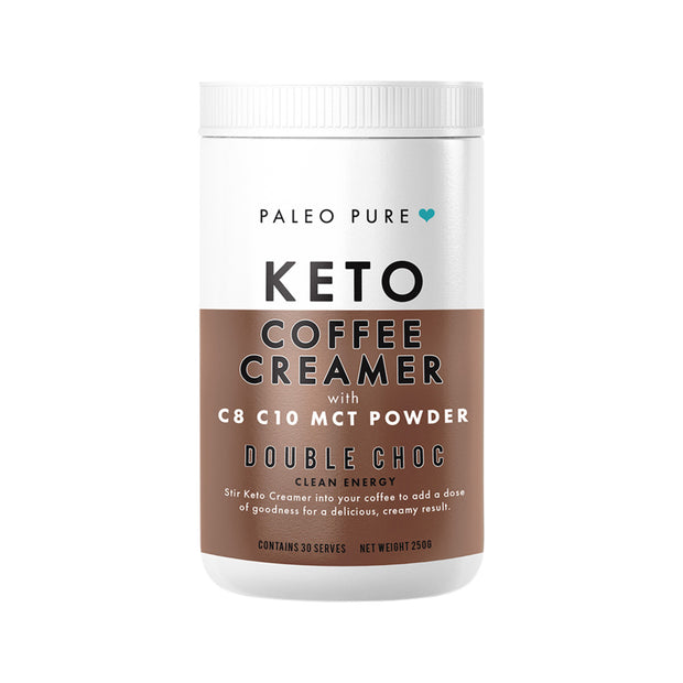 Keto Coffee Creamer (with C8 C10 MCT) Double Choc 250g Paleo Pure