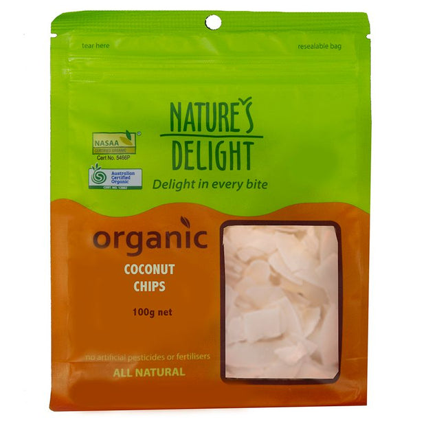 Coconut Chips Organic 100g Natures Delight