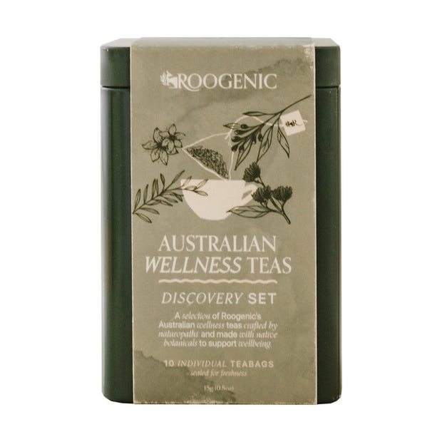 Wellness Teas Discovery Set Tin x 10 Assorted Tea Bags Roogenic Australia