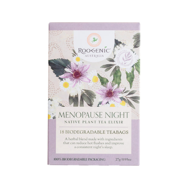 Menopause Night Native Plant Tea Elixir Loose 18 Tea Bags Roogenic Australia