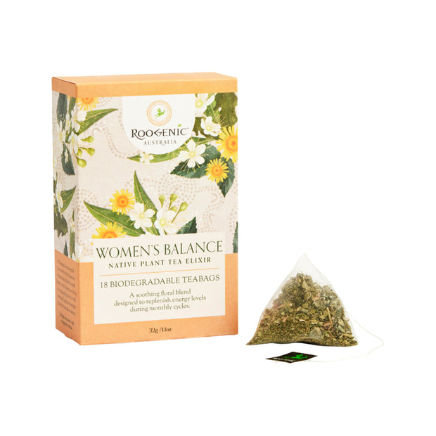 Cycle Support Native Plant Tea Elixir 18 Tea Bags Roogenic Australia