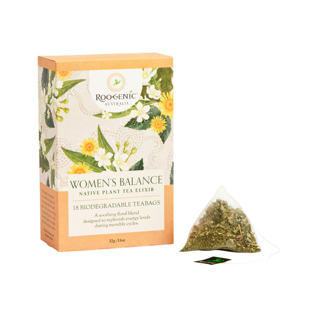 Womens Balance Native Plant Tea Elixir 18 Tea Bags Roogenic Australia