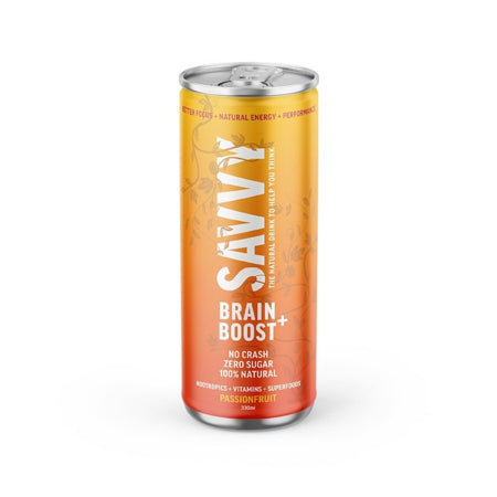 Brain Boost Nootropic Drink Passionfruit 330ml Savvy Bev