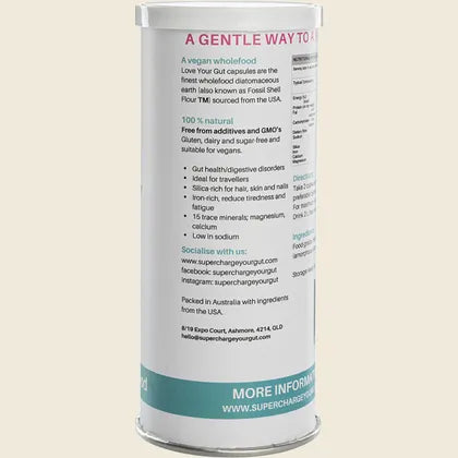 Love Your Gut Capsules Diatomaceous Earth 120 Caps Supercharged Food