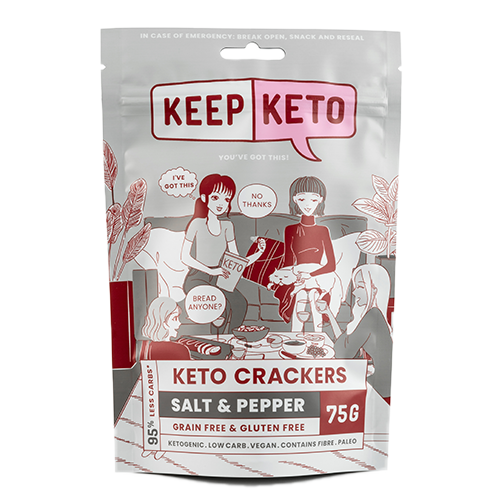 Crackers Keto Salt & Pepper 75g Keep Keto
