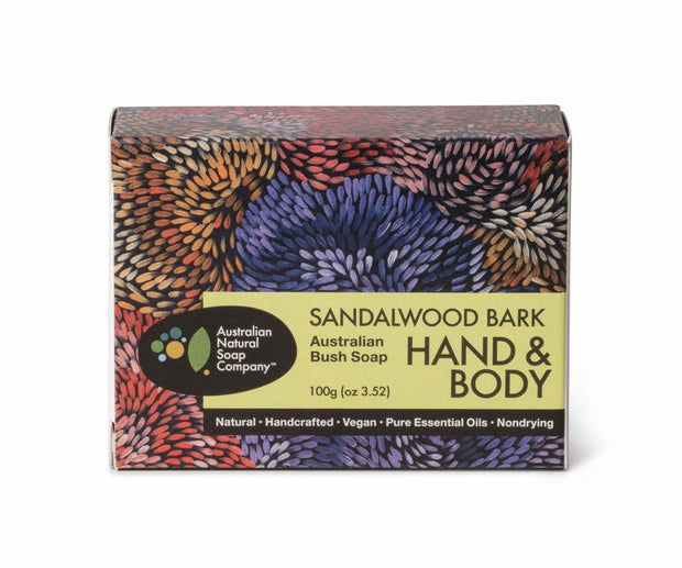 Soap Hand & Body Australiian Bush Sandalwood Bark 100g Australian Natural Soap Company