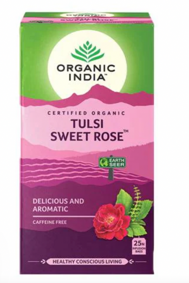 Tulsi Sweet Rose Tea 25pk 40g ORGANIC INDIA