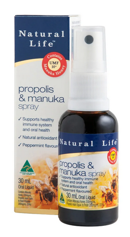Natural Life Propolis & Manuka Honey (Peppermint) Oral Liquid Spray 30ml