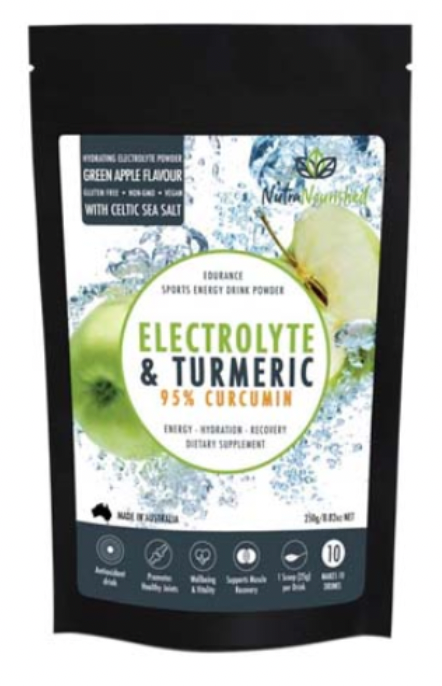 Nutra nourished ELECTROLYTE & TURMERIC GREEN APPLE 250g
