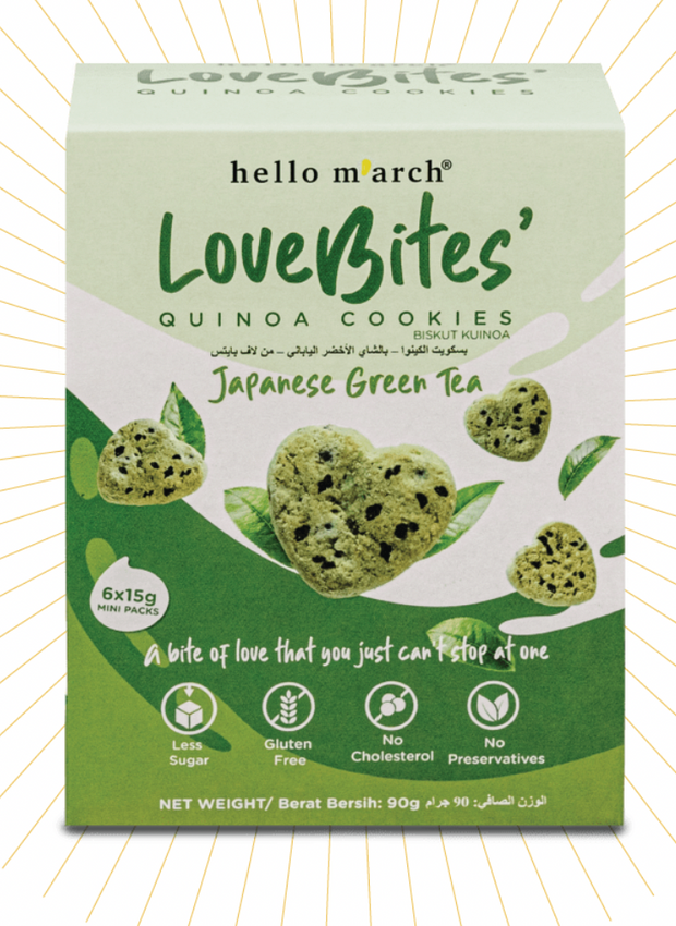 hello m arch Love Bites' Quinoa Cookies Japanese Green Tea (Gluten Free)