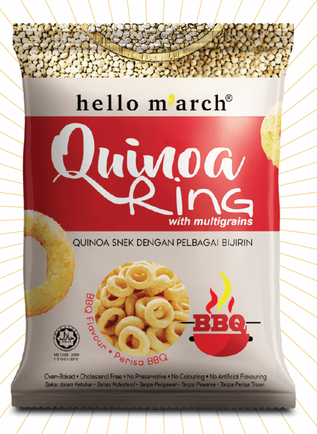hello m arch Quinoa Ring BBQ (30g & 75g)  Category: Healthy Snacks