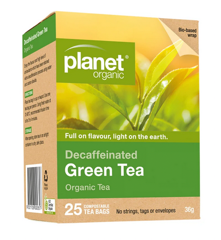 Planet Organic Organic Tea Decaffeinated Green Tea x 25 Tea Bags