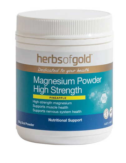 Herbs of Gold Magnesium Powder High Strength Pineapple Oral Powder 300g