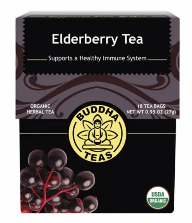 Buddha Teas Organic Herbal Tea Bags Elderberry Tea 18pk