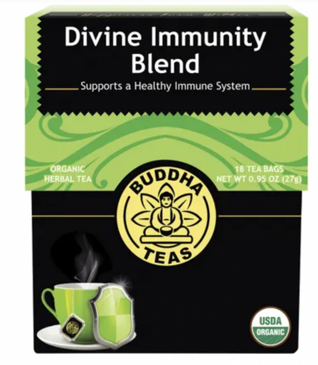 BUDDHA TEAS Organic Herbal Tea Bags Divine Immunity Blend 18pk