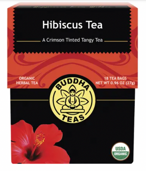 BUDDHA TEAS Organic Herbal Tea Bags Hibiscus Tea 18pk
