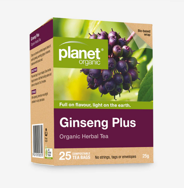 Ginseng Plus Organic Tea 25 Bags Planet Organic