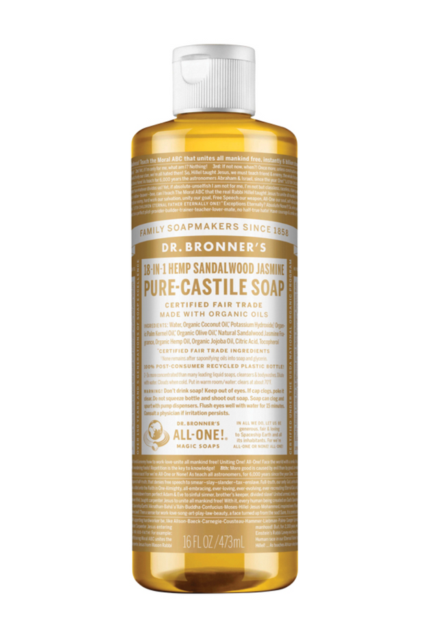 Sandalwood Jasmin Castile Liquid Soap 473ml Dr Bronners