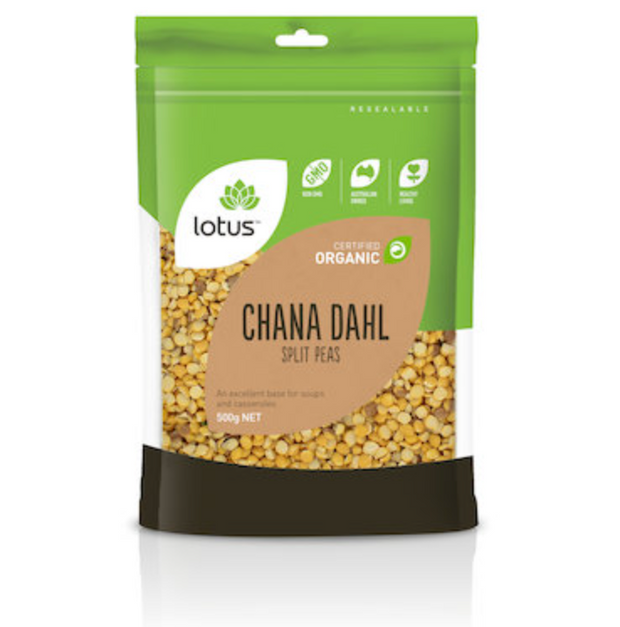 Chana Dahl Split Peas Organic 500g Lotus