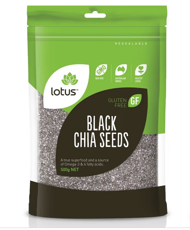 Chia Seeds Black Organic 500g Lotus