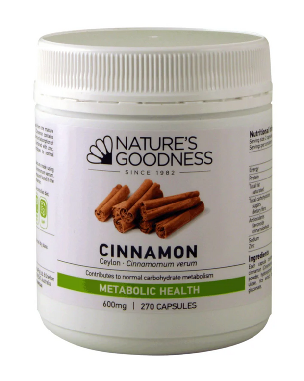 Cinnamon 600mg 270c Natures Goodness