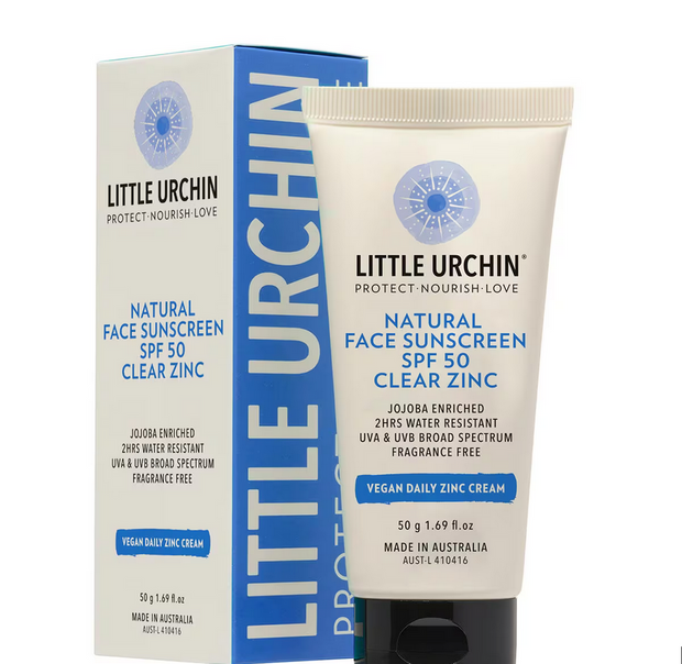Natural Sunscreen Clear Zinc SPF50 50g Little Urchin