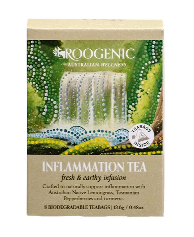 Wellness Inflammation Tea Fresh & Earthy Infusion X 8 Tea Bags Roogenic Australia