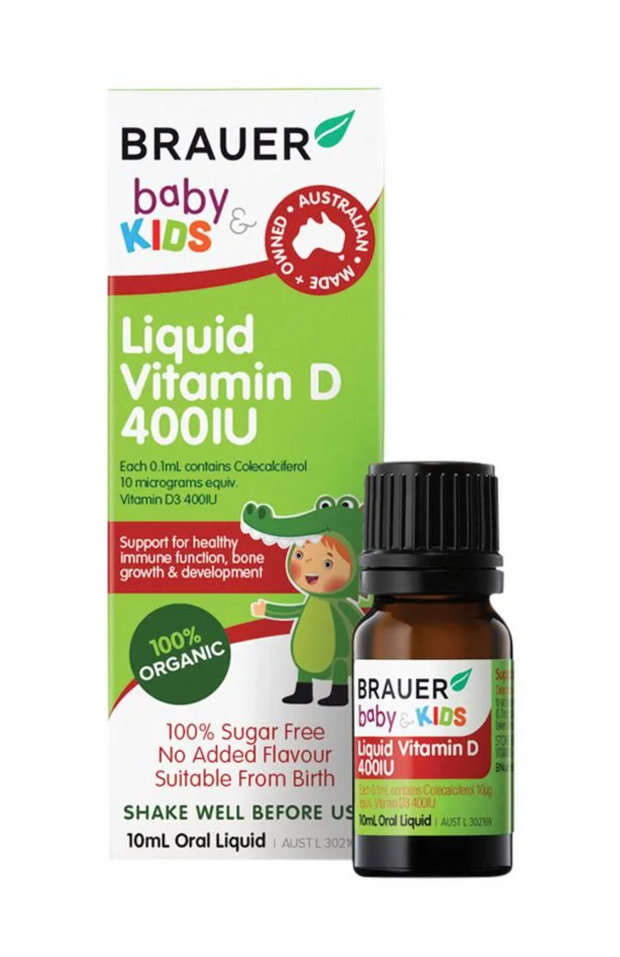 Baby & Kids Liquid Vitamin D 400IU Oral Liquid 10ml Brauer