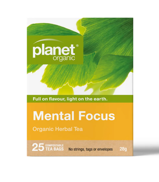 Mental Focus Organic Tea 25 Bags Planet Organic