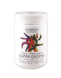 Super Greens Organic Spirulina, Chlorella, Barley Grass, Wheat Grass Powder 500g Synergy