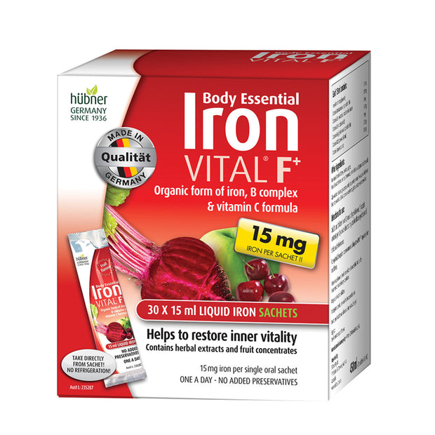 Iron Vital F+ 15mg Iron Sachets 15ml x 30 Silicea Body Essentials