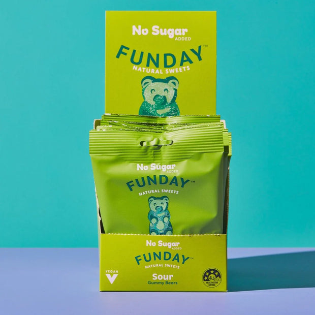 Vegan Gummy Bears Sour Natural Sweets 50g Funday