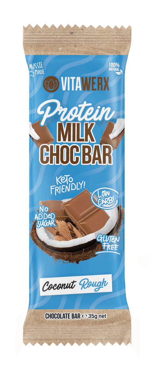 Protein Milk Chocolate Bar Coconut Rough 35g Vitawerx