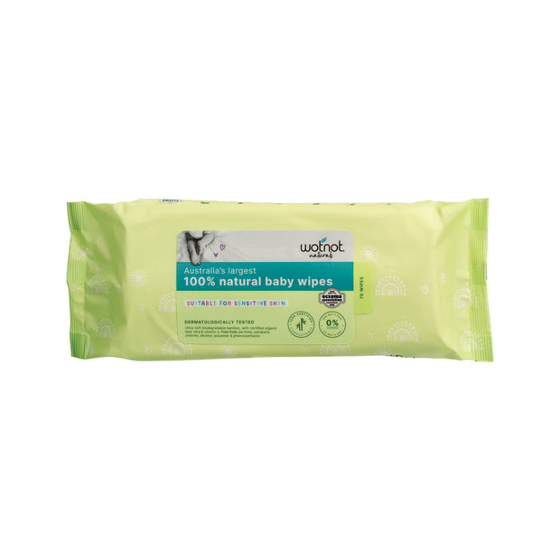 Baby Wipes 100% Natural 70pk Wotnot
