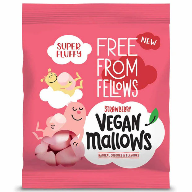 Strawberry Vegan Mallows 105g Free From Fellows
