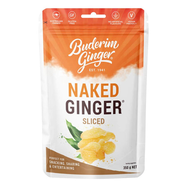 Ginger Naked Sliced 350g Buderim Ginger