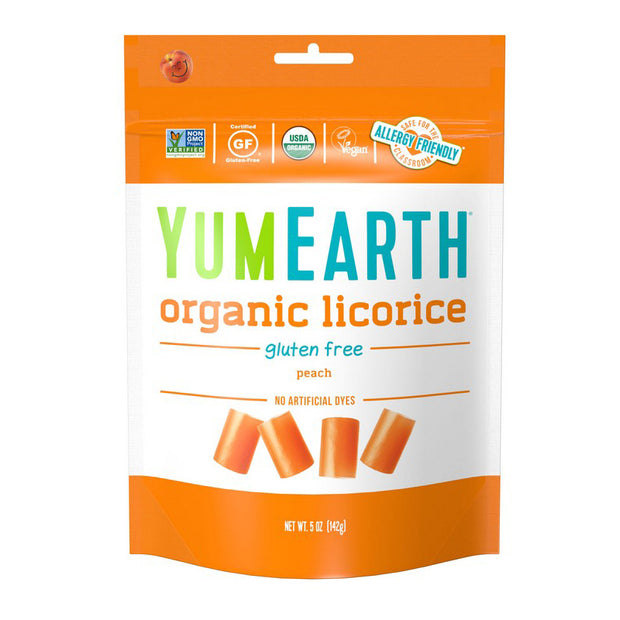 Licorice Organic Peach GF 142g Yum Earth