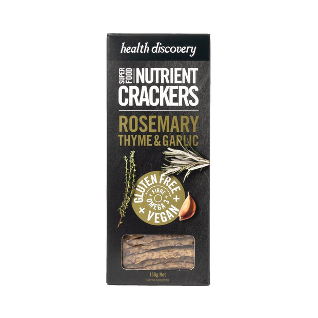 Rosemary, Thyme & Garlic Crackers 150g Health Discovery