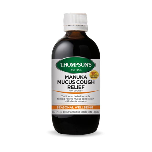 Manuka Mucus Cough Relief 200ml Thompsons