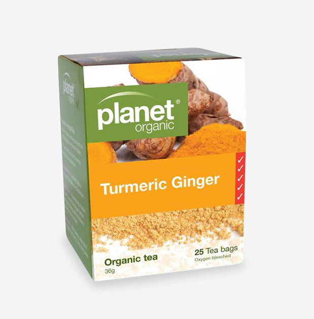 Organic Tumeric Ginger Tea Bags 25s Planet Organic - Broome Natural Wellness