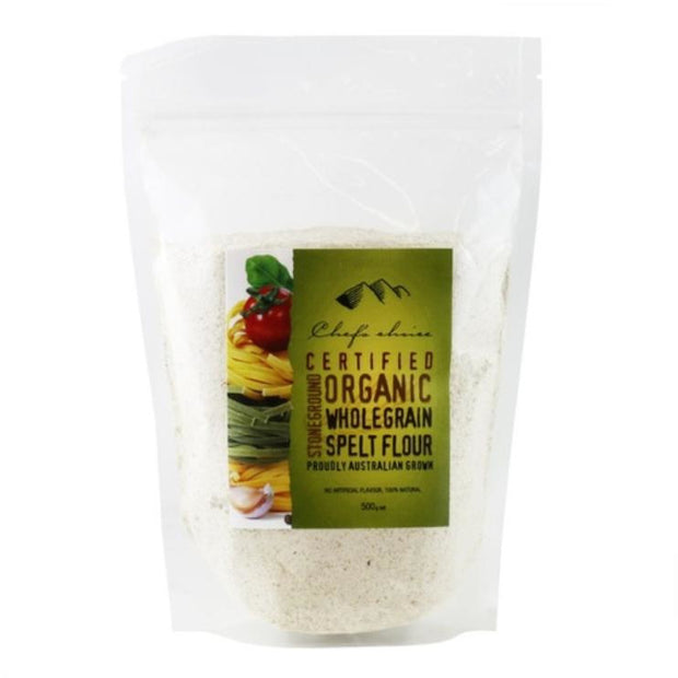 Organic Stone Ground Whole Grain Spelt Flour 500g Chefs Choice - Broome Natural Wellness