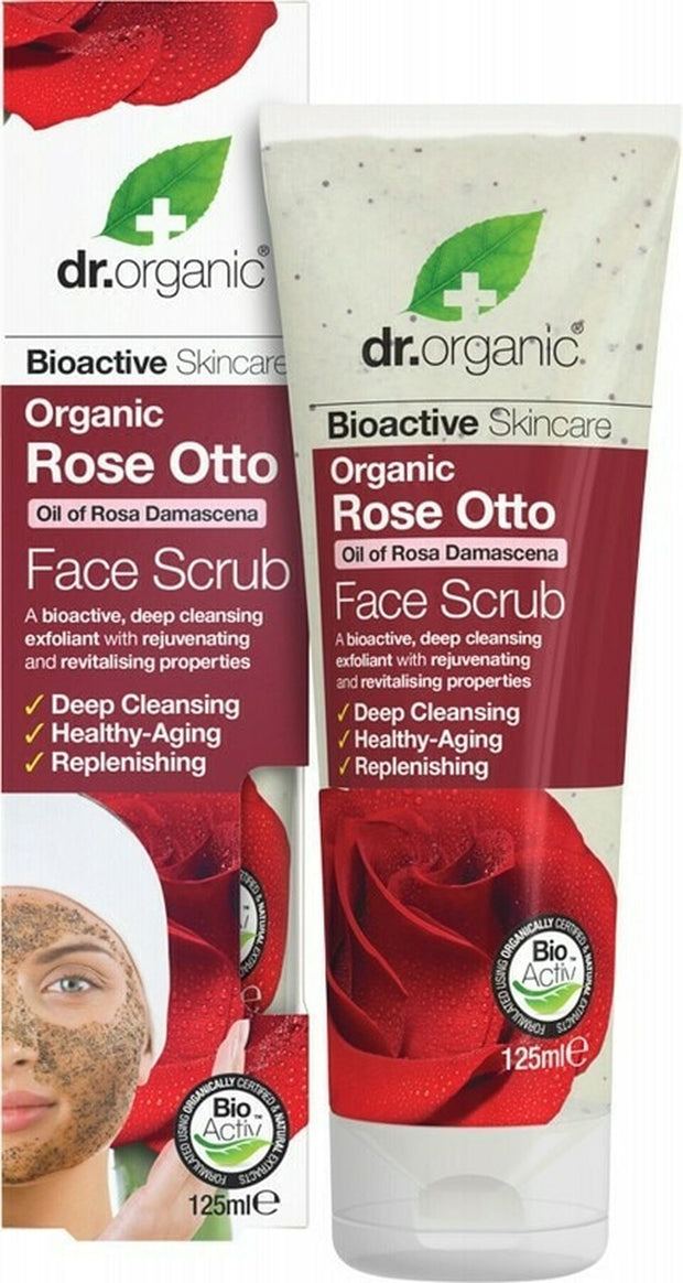 Rose Otto Face Scrub 125ml Dr Organic