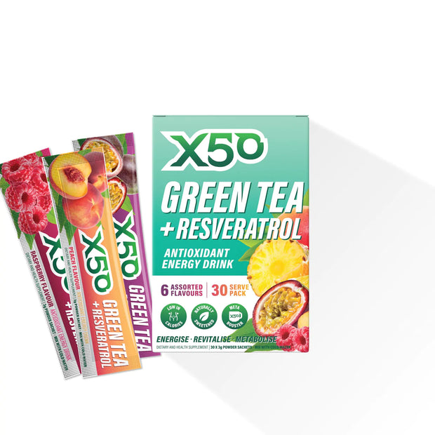 Green Tea Plus Resveratrol Energy Drink Assorted 30x3g X50