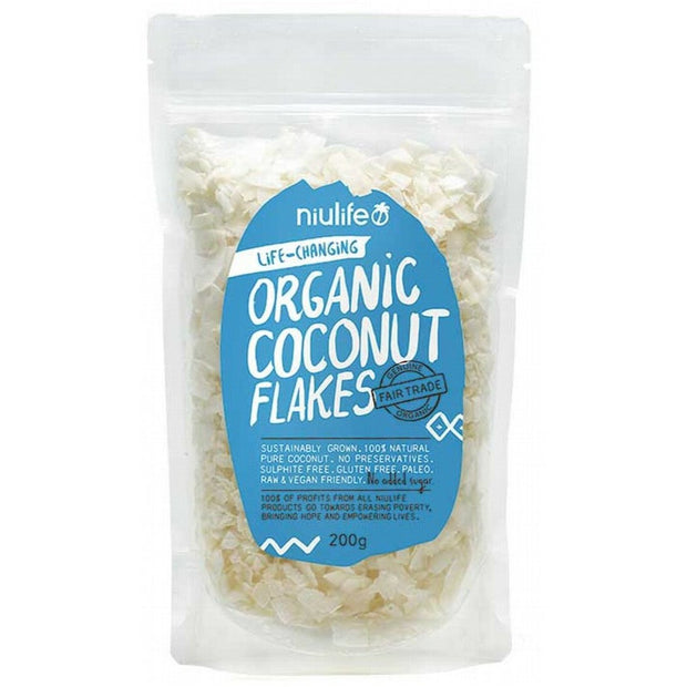Flaked Coconut Organic 200g Niulife - Broome Natural Wellness