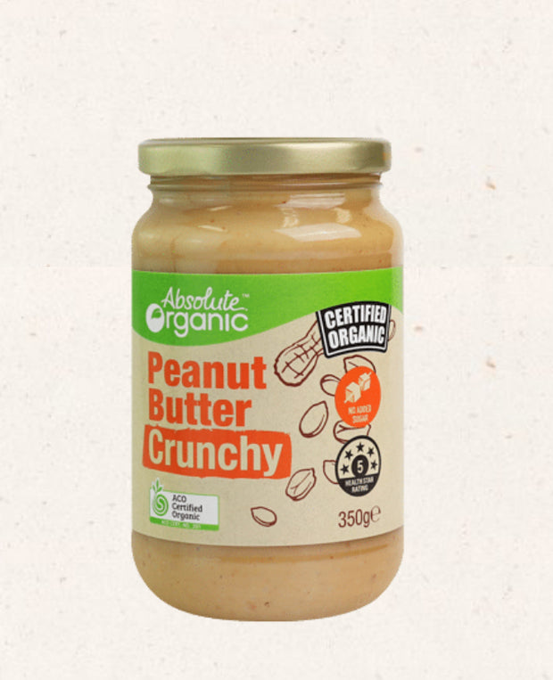 Peanut Butter Raw Crunchy 350g Absolute Organic - Broome Natural Wellness